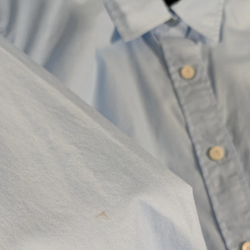 J Crew Stretch Perfect Light Blue Collared Long Sleeve Button Shirt XS (Flawed) - Picture 11 of 13